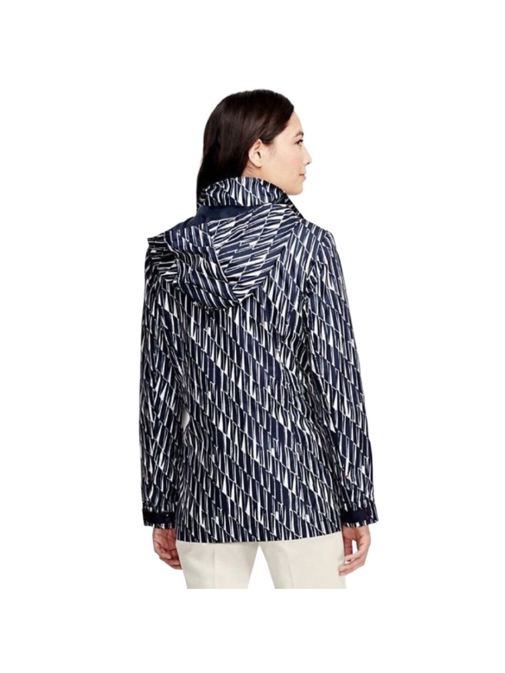 Lands’ End Women’s Hooded Rain Jacket Windbreaker - Size L - Storm Raker - Picture 14 of 15